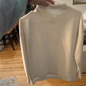 Ribbed Cream Turtleneck Sweater